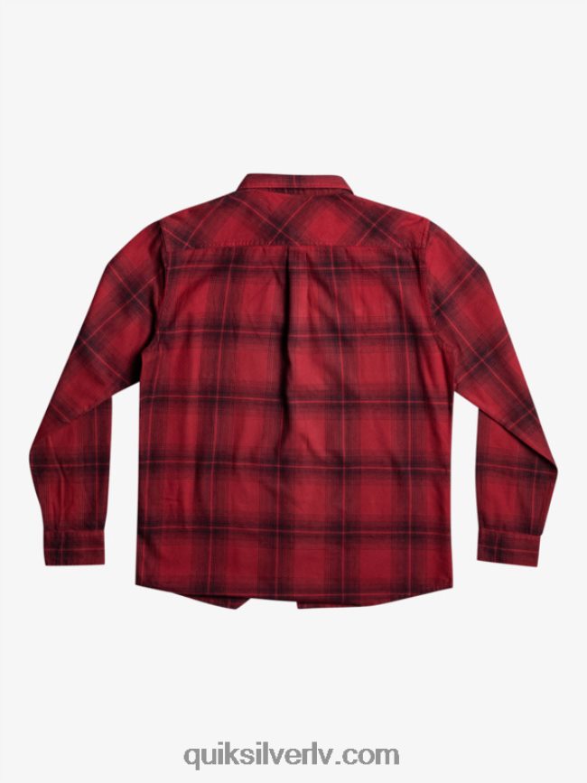 vīriešiem Quiksilver Saturna rūtains krekls ar garām piedurknēm rubīns vīns saturns 88064R1691