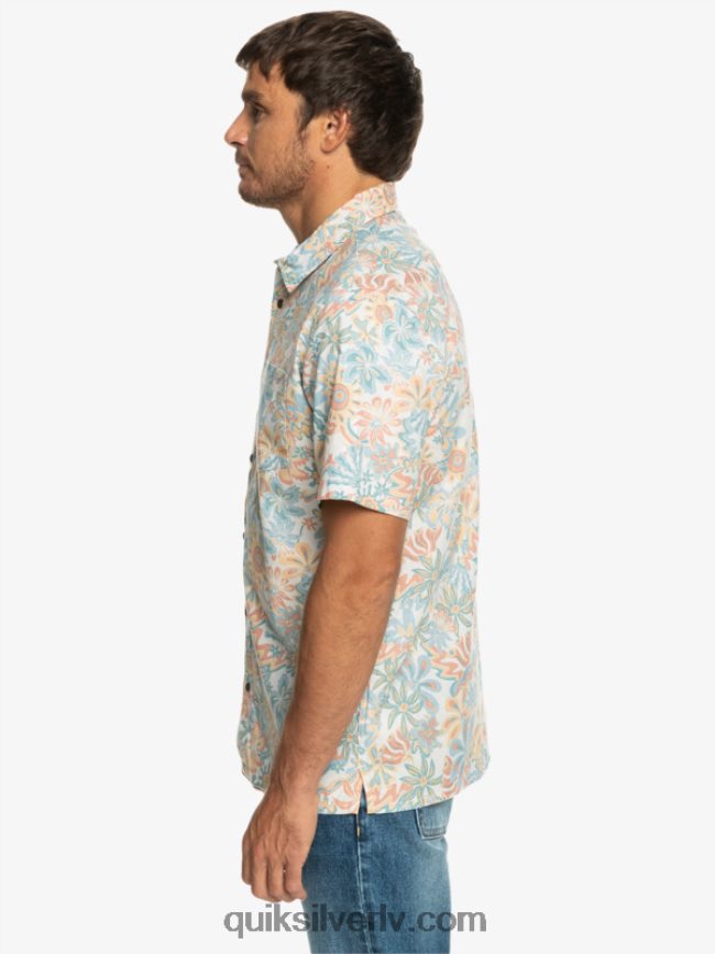 vīriešiem Quiksilver Surfadelica krekls ar īsām piedurknēm bērza surfadelika 88064R968