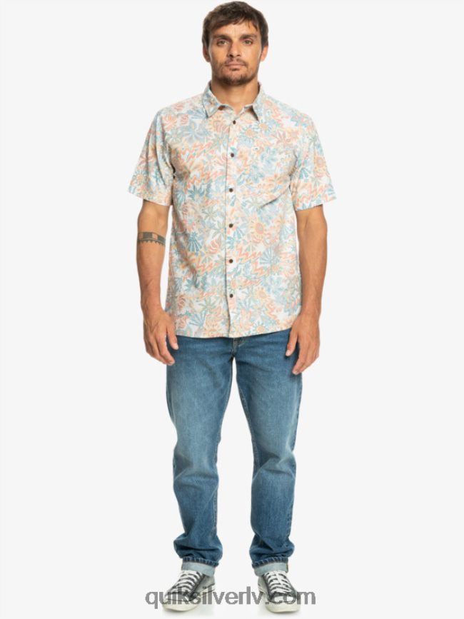 vīriešiem Quiksilver Surfadelica krekls ar īsām piedurknēm bērza surfadelika 88064R968