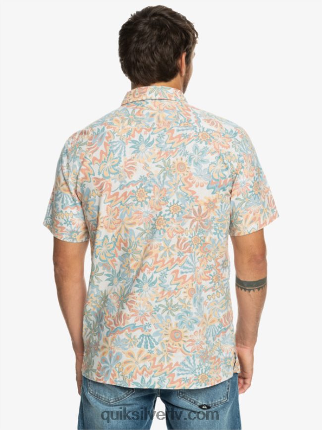 vīriešiem Quiksilver Surfadelica krekls ar īsām piedurknēm bērza surfadelika 88064R968
