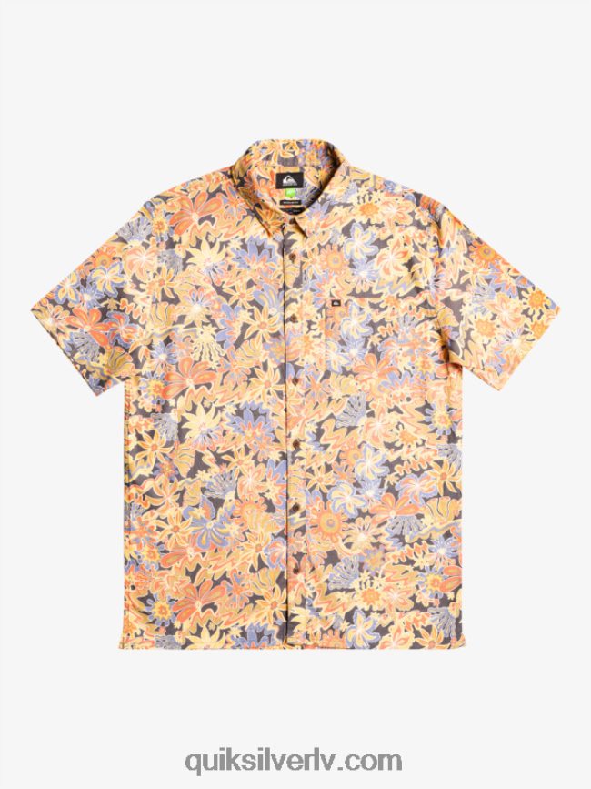 vīriešiem Quiksilver Surfadelica krekls ar īsām piedurknēm tumšā šīfera surfadelika 88064R967