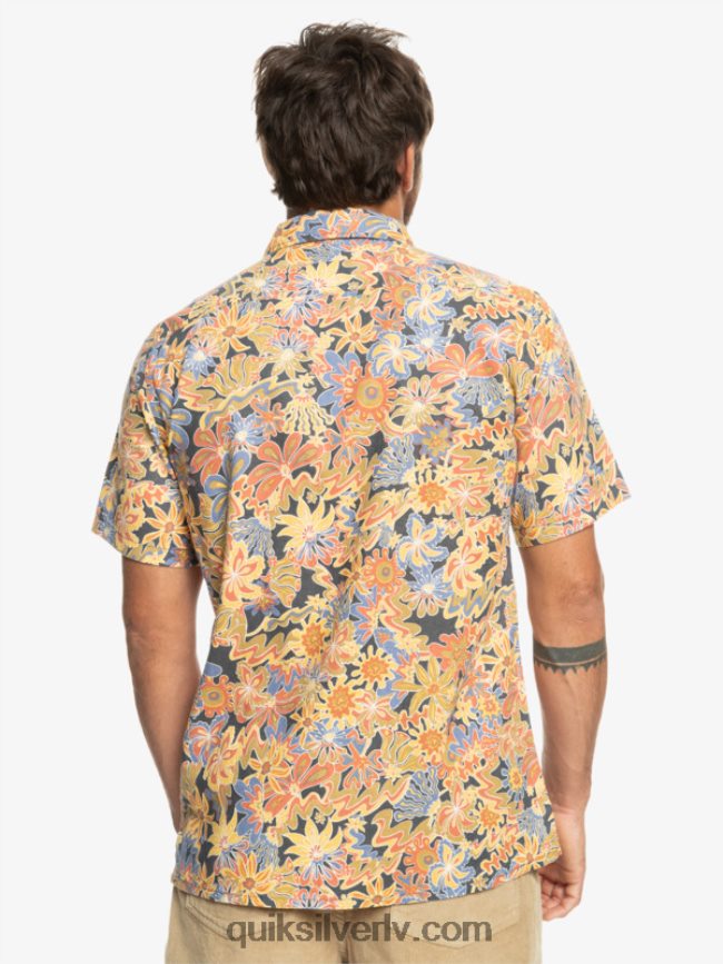 vīriešiem Quiksilver Surfadelica krekls ar īsām piedurknēm tumšā šīfera surfadelika 88064R967