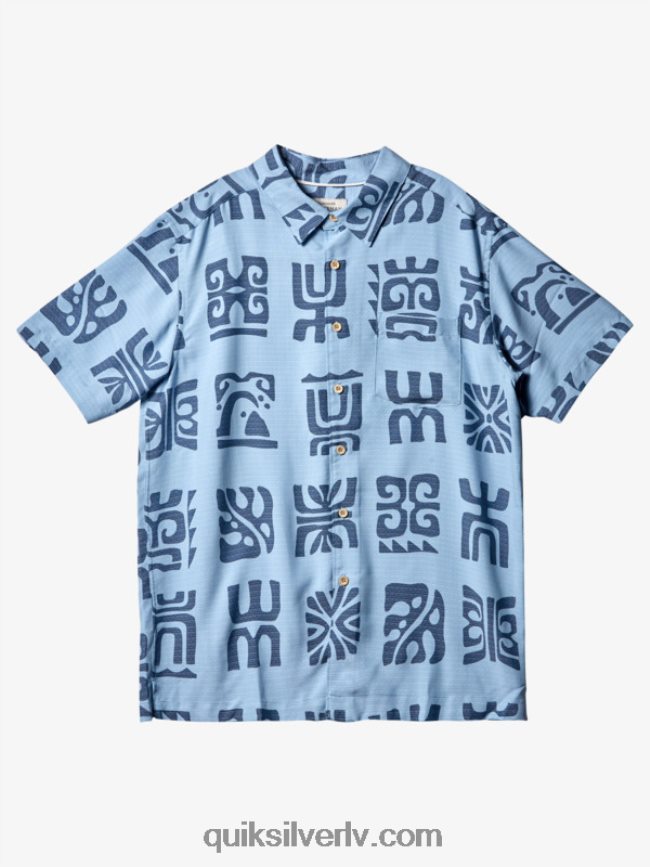 vīriešiem Quiksilver Waterman channel paddle krekls ar īsām piedurknēm krēslas zils kanālu airis 88064R457