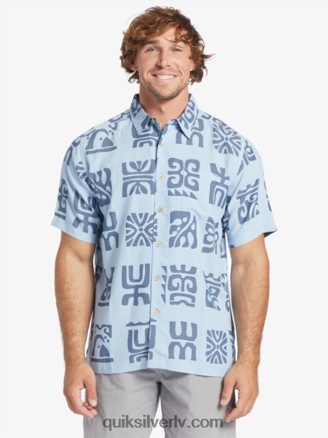 vīriešiem Quiksilver Waterman channel paddle krekls ar īsām piedurknēm krēslas zils kanālu airis 88064R457