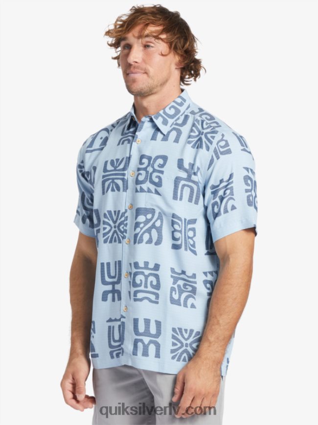vīriešiem Quiksilver Waterman channel paddle krekls ar īsām piedurknēm krēslas zils kanālu airis 88064R457