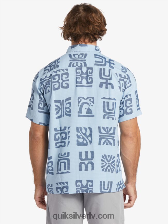 vīriešiem Quiksilver Waterman channel paddle krekls ar īsām piedurknēm krēslas zils kanālu airis 88064R457