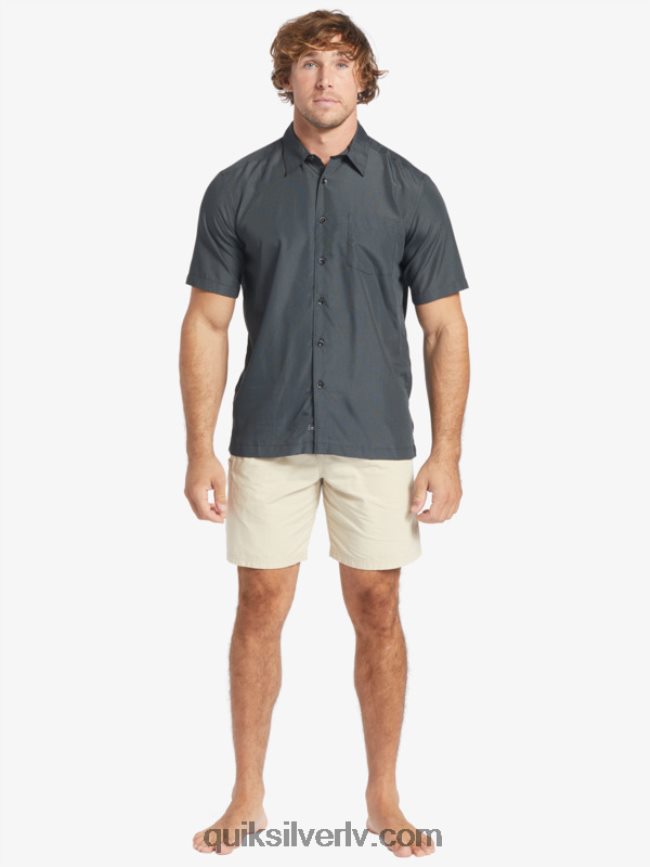 vīriešiem Quiksilver Waterman kings Cliff krekls ar īsām piedurknēm melno karaļu klints 88064R283