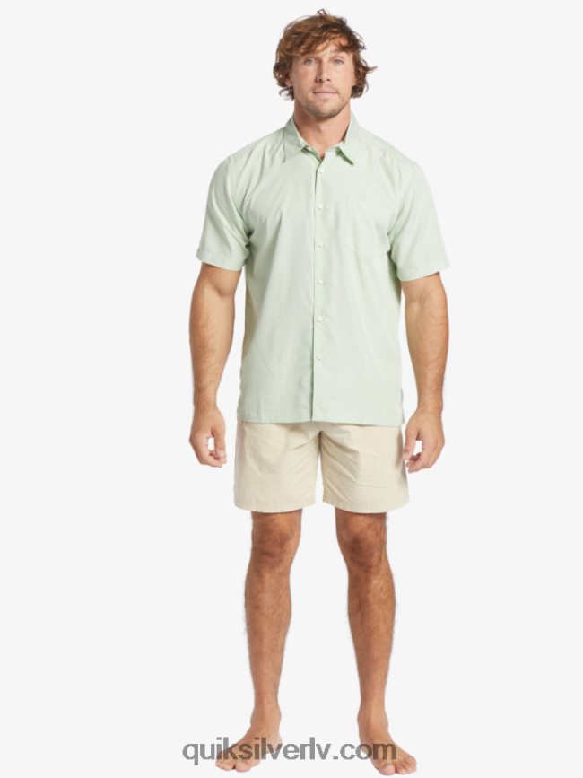 vīriešiem Quiksilver Waterman kings Cliff krekls ar īsām piedurknēm smalks zaļš Kingsklifs 88064R286