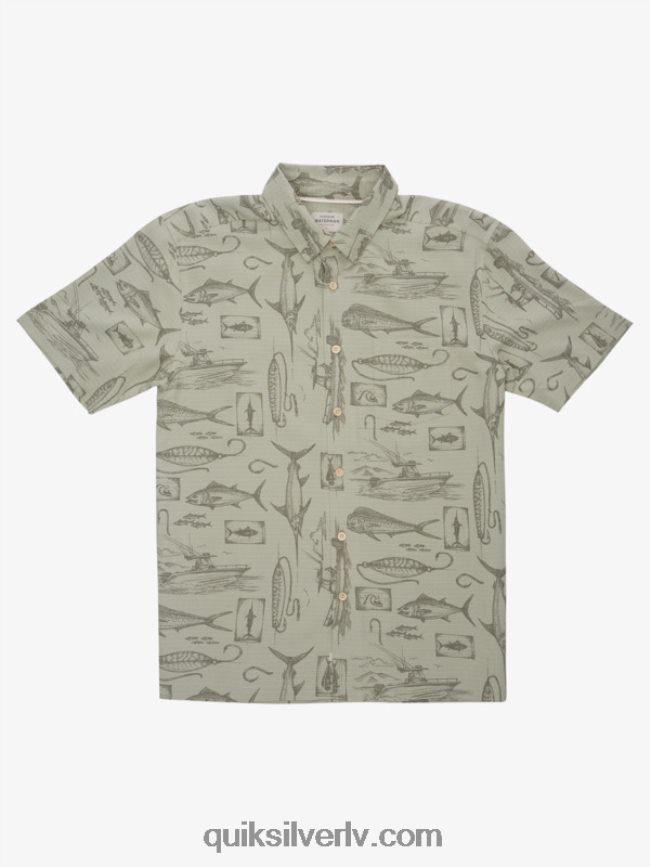 vīriešiem Quiksilver Waterman slack line krekls ar īsām piedurknēm tējas slack līnija 88064R1217