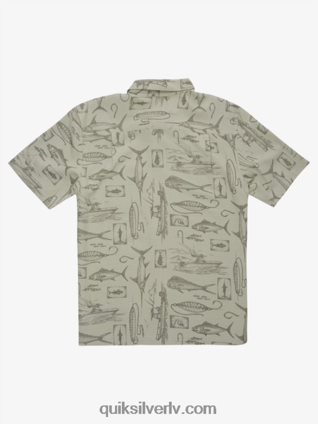 vīriešiem Quiksilver Waterman slack line krekls ar īsām piedurknēm tējas slack līnija 88064R1217