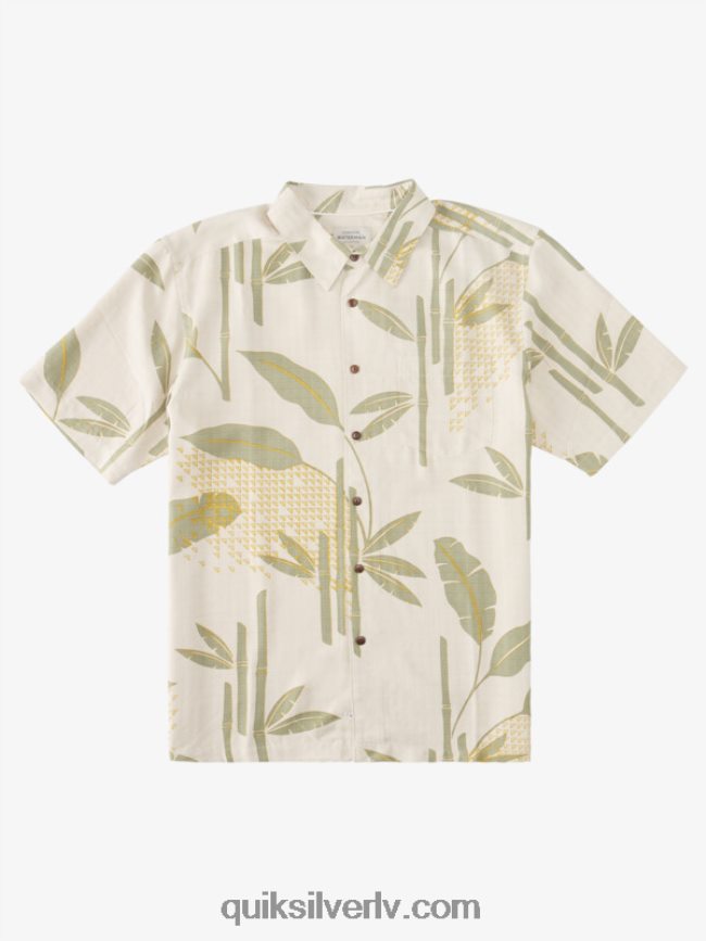 vīriešiem Quiksilver Waterman surf riff krekls ar īsām piedurknēm brūnie rīsi sērfošanas rifs 88064R838