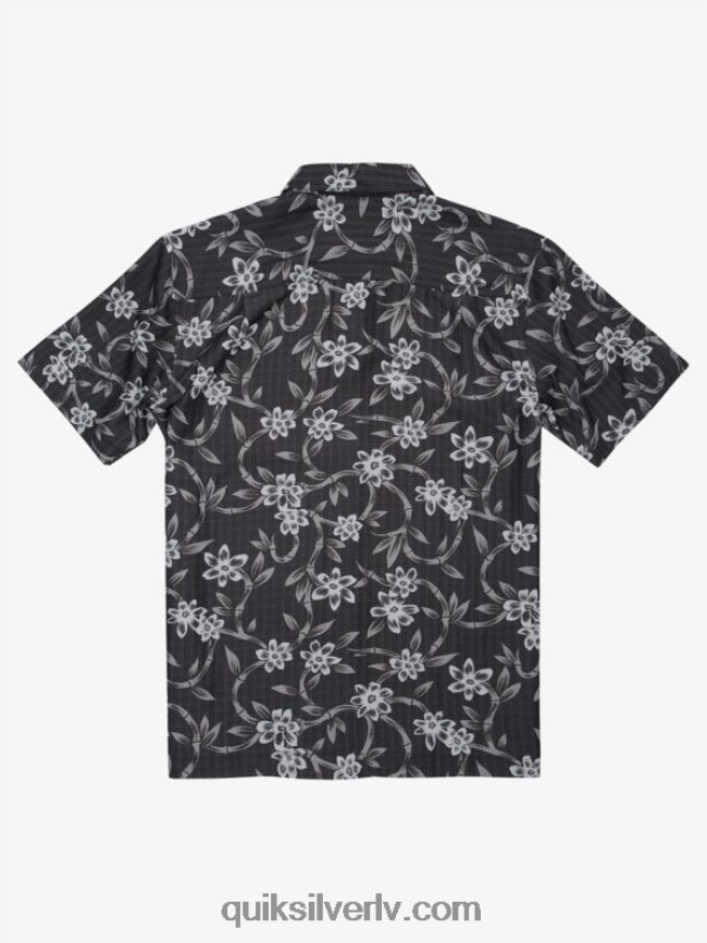 vīriešiem Quiksilver Waterman twisted flow krekls ar īsām piedurknēm melna savīta plūsma 88064R1352