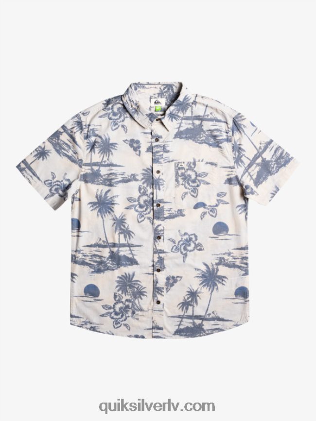 vīriešiem Quiksilver airflow kokvilnas krekls ar īsām piedurknēm bērza gaisa plūsma 88064R1368