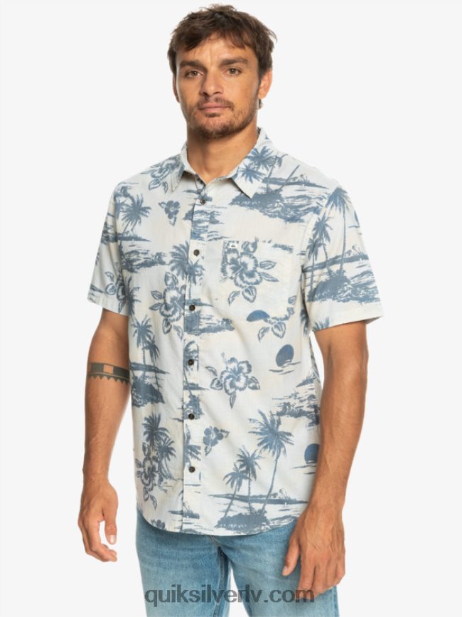 vīriešiem Quiksilver airflow kokvilnas krekls ar īsām piedurknēm bērza gaisa plūsma 88064R1368
