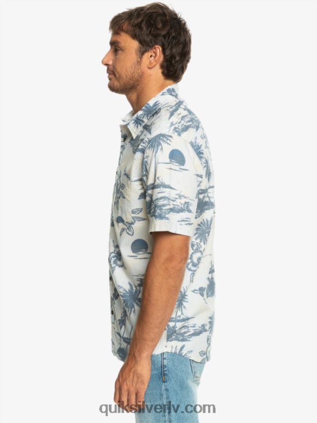 vīriešiem Quiksilver airflow kokvilnas krekls ar īsām piedurknēm bērza gaisa plūsma 88064R1368