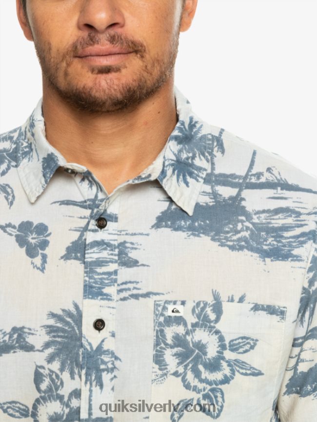 vīriešiem Quiksilver airflow kokvilnas krekls ar īsām piedurknēm bērza gaisa plūsma 88064R1368