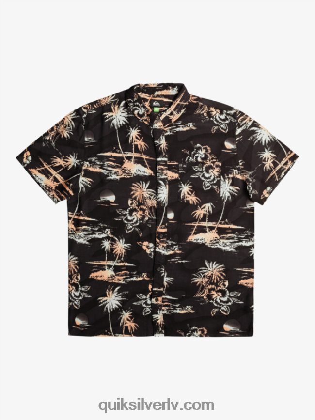 vīriešiem Quiksilver airflow kokvilnas krekls ar īsām piedurknēm melna gaisa plūsma 88064R1369