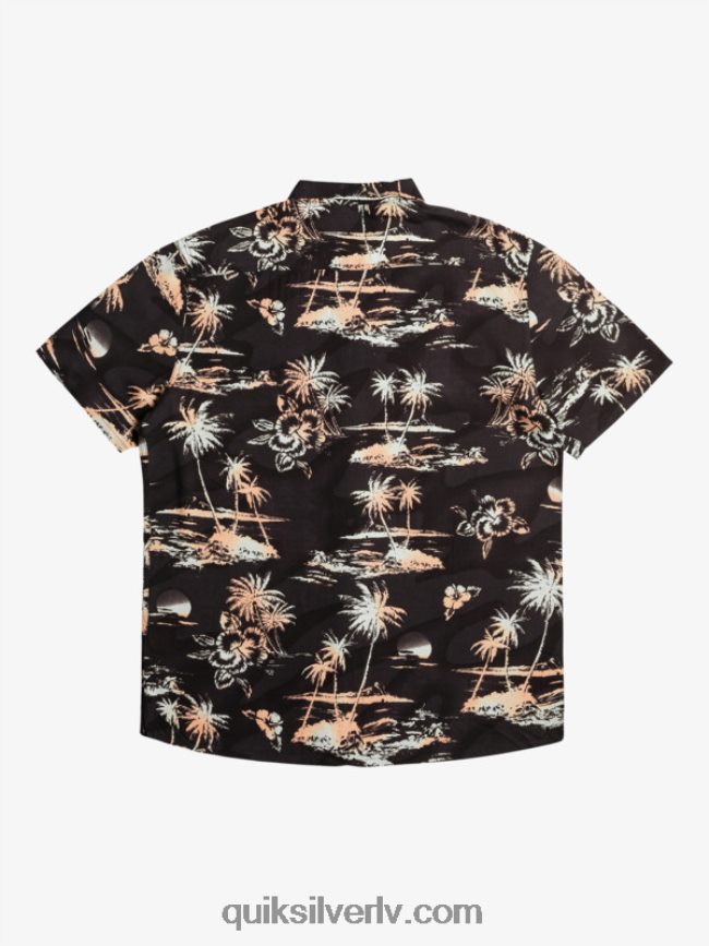 vīriešiem Quiksilver airflow kokvilnas krekls ar īsām piedurknēm melna gaisa plūsma 88064R1369