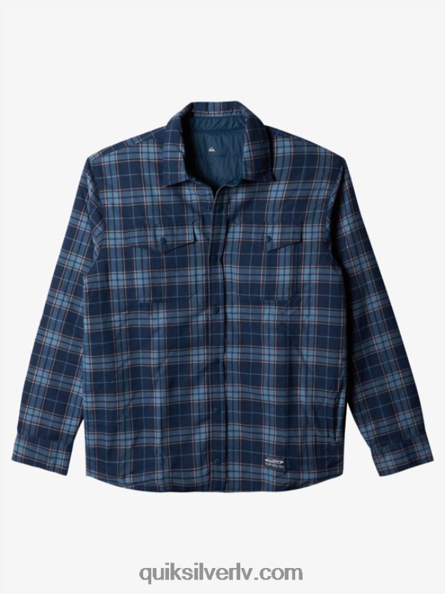 vīriešiem Quiksilver brīva kāpšana izolēts atgriezenisks flaneļa krekls zīmotnes zils brīvais kāpiens 88064R1702