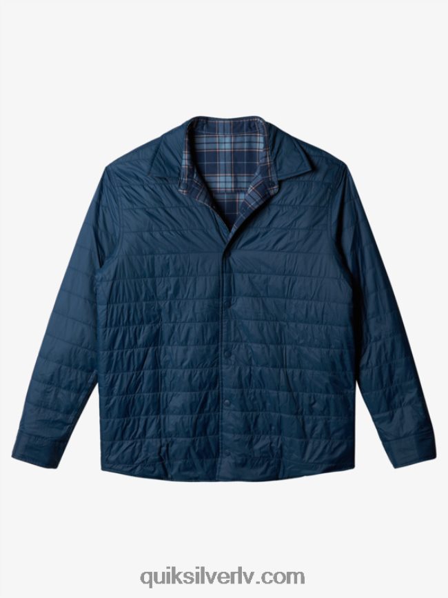 vīriešiem Quiksilver brīva kāpšana izolēts atgriezenisks flaneļa krekls zīmotnes zils brīvais kāpiens 88064R1702
