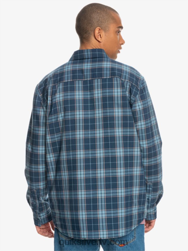 vīriešiem Quiksilver brīva kāpšana izolēts atgriezenisks flaneļa krekls zīmotnes zils brīvais kāpiens 88064R1702
