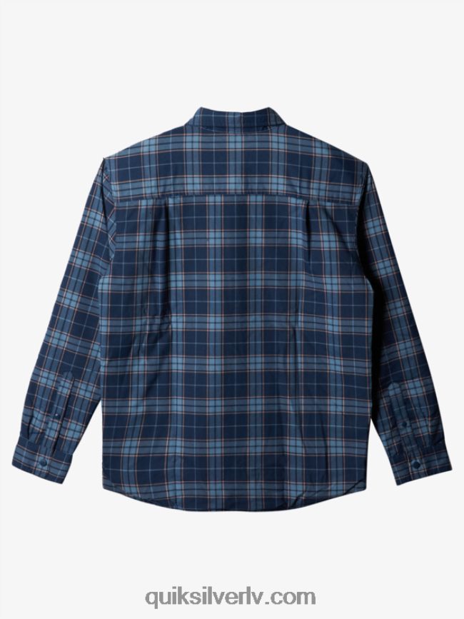 vīriešiem Quiksilver brīva kāpšana izolēts atgriezenisks flaneļa krekls zīmotnes zils brīvais kāpiens 88064R1702