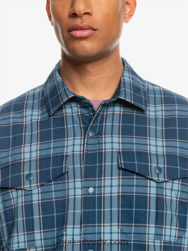 vīriešiem Quiksilver brīva kāpšana izolēts atgriezenisks flaneļa krekls zīmotnes zils brīvais kāpiens 88064R1702