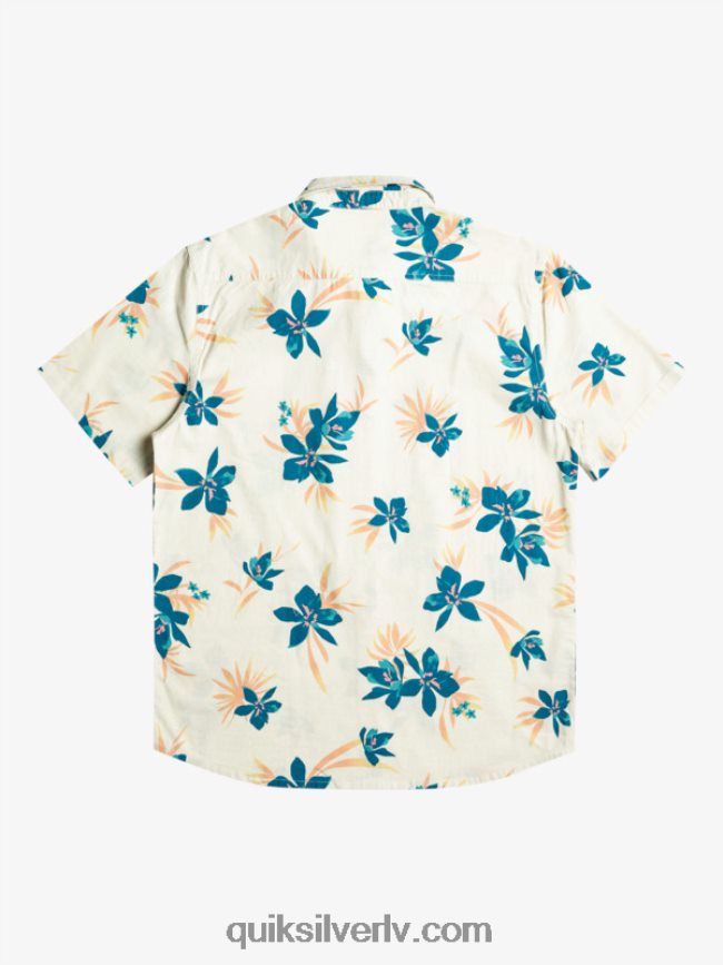 vīriešiem Quiksilver brīvdienu krekls ar īsām piedurknēm bērzs svētīts 88064R1088