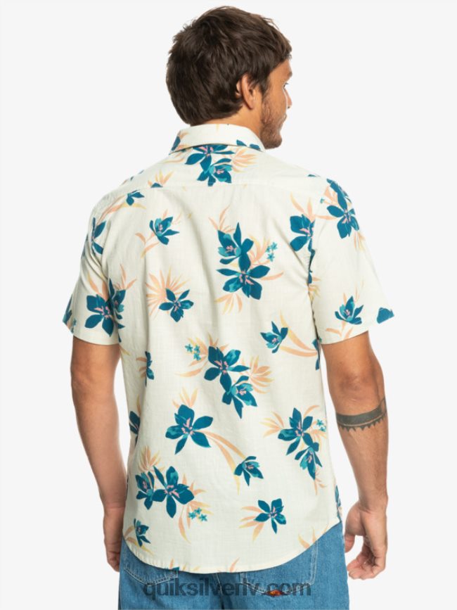 vīriešiem Quiksilver brīvdienu krekls ar īsām piedurknēm bērzs svētīts 88064R1088