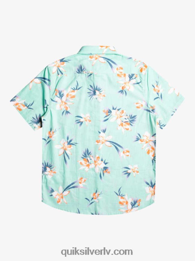 vīriešiem Quiksilver brīvdienu krekls ar īsām piedurknēm pludmales stikls aizvērts 88064R1089