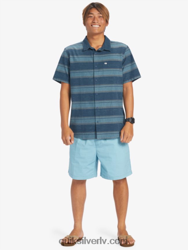vīriešiem Quiksilver cali sunrise krekls ar īsām piedurknēm pusnakts flotes cali str 88064R446