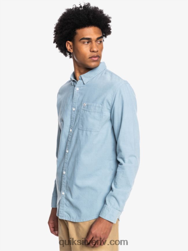 vīriešiem Quiksilver dūmu takas krekls ar garām piedurknēm ešlija zila 88064R1225