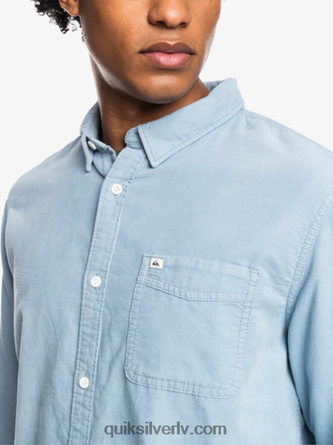 vīriešiem Quiksilver dūmu takas krekls ar garām piedurknēm ešlija zila 88064R1225