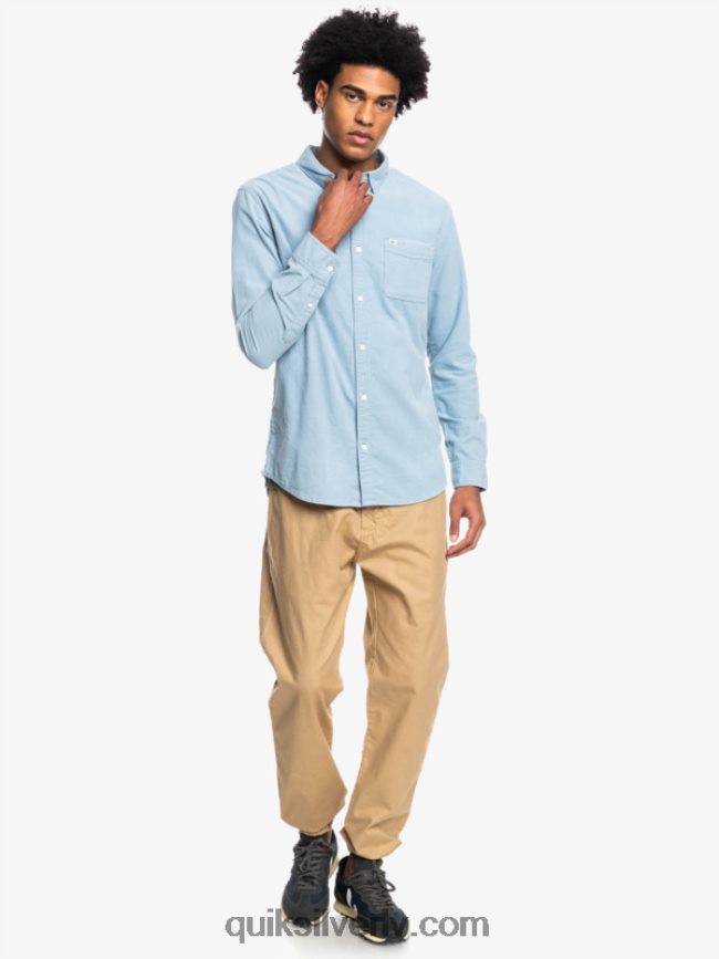 vīriešiem Quiksilver dūmu takas krekls ar garām piedurknēm ešlija zila 88064R1225