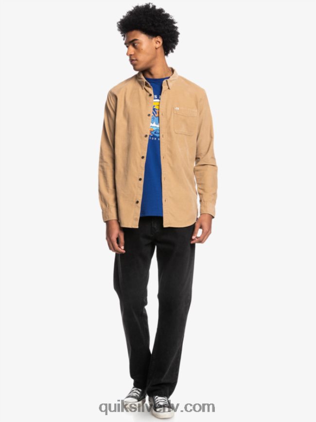 vīriešiem Quiksilver dūmu takas krekls ar garām piedurknēm tanīns 88064R1224