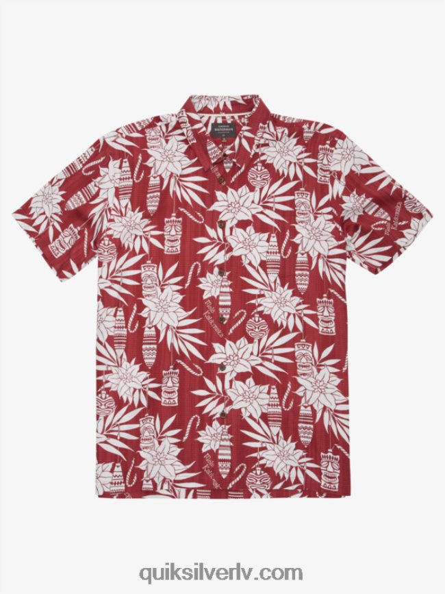 vīriešiem Quiksilver ūdensvīra brīvdienu krekls ar īsām piedurknēm rožkoka brīvdienu laiks 88064R1796