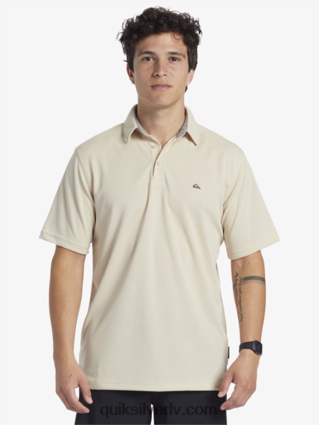 vīriešiem Quiksilver ūdensvīra ūdens polo krekls ar īsām piedurknēm Brūnie rīsi 88064R95