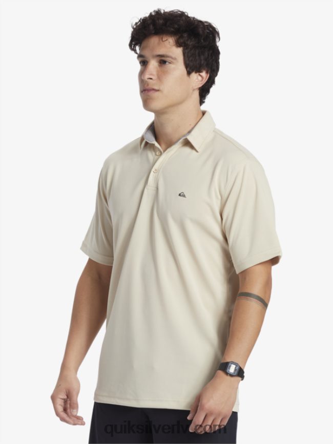 vīriešiem Quiksilver ūdensvīra ūdens polo krekls ar īsām piedurknēm Brūnie rīsi 88064R95
