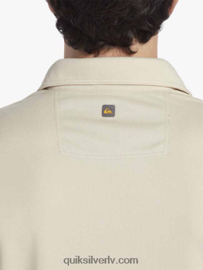 vīriešiem Quiksilver ūdensvīra ūdens polo krekls ar īsām piedurknēm Brūnie rīsi 88064R95