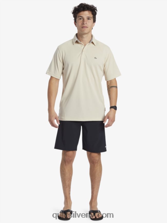 vīriešiem Quiksilver ūdensvīra ūdens polo krekls ar īsām piedurknēm Brūnie rīsi 88064R95