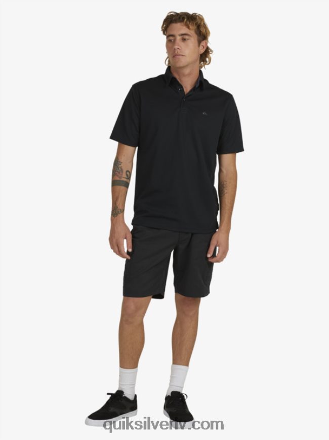 vīriešiem Quiksilver ūdensvīra ūdens polo krekls ar īsām piedurknēm melns 88064R98