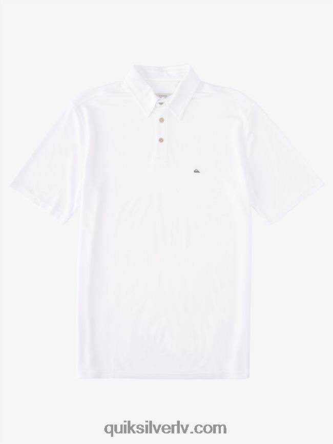 vīriešiem Quiksilver ūdensvīra ūdenspolo polo krekls ar īsām piedurknēm balts 88064R246