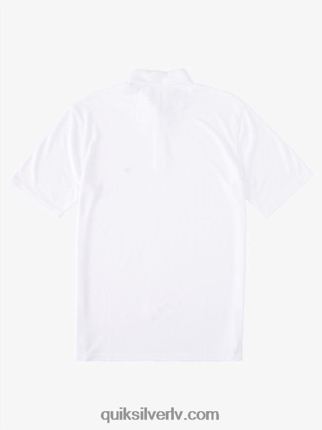 vīriešiem Quiksilver ūdensvīra ūdenspolo polo krekls ar īsām piedurknēm balts 88064R246