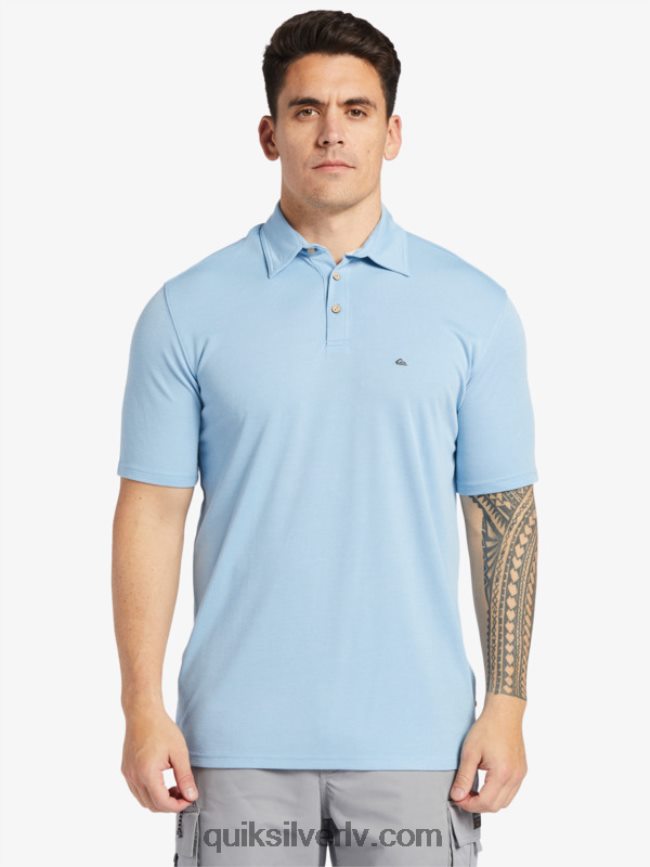 vīriešiem Quiksilver ūdensvīra ūdenspolo polo krekls ar īsām piedurknēm krēslas zils 88064R248
