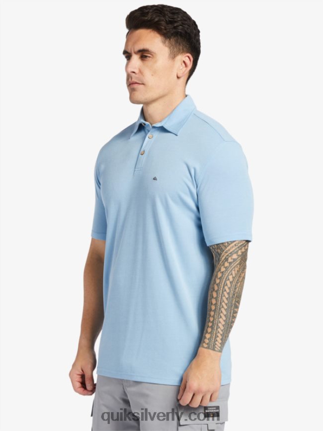 vīriešiem Quiksilver ūdensvīra ūdenspolo polo krekls ar īsām piedurknēm krēslas zils 88064R248