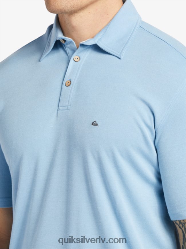 vīriešiem Quiksilver ūdensvīra ūdenspolo polo krekls ar īsām piedurknēm krēslas zils 88064R248