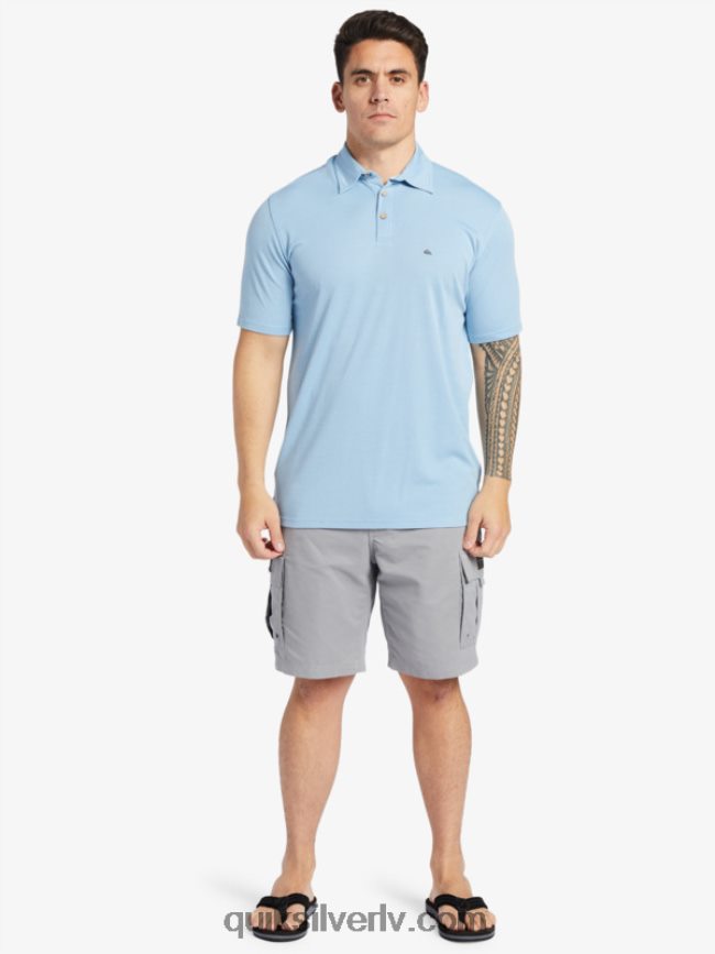 vīriešiem Quiksilver ūdensvīra ūdenspolo polo krekls ar īsām piedurknēm krēslas zils 88064R248