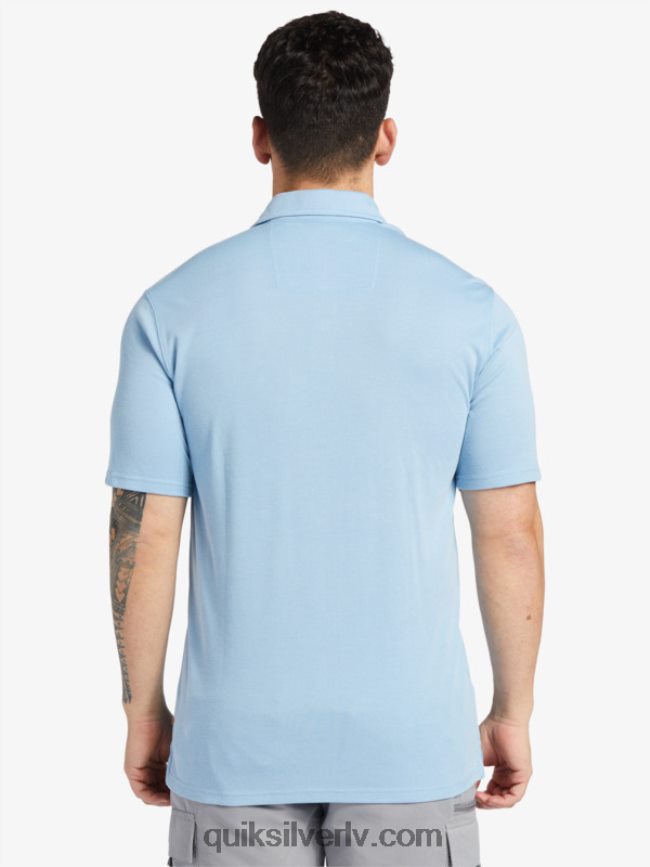 vīriešiem Quiksilver ūdensvīra ūdenspolo polo krekls ar īsām piedurknēm krēslas zils 88064R248