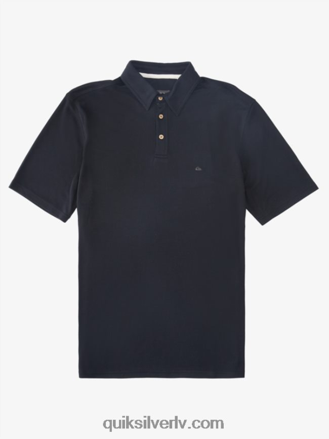 vīriešiem Quiksilver ūdensvīra ūdenspolo polo krekls ar īsām piedurknēm melns 88064R245