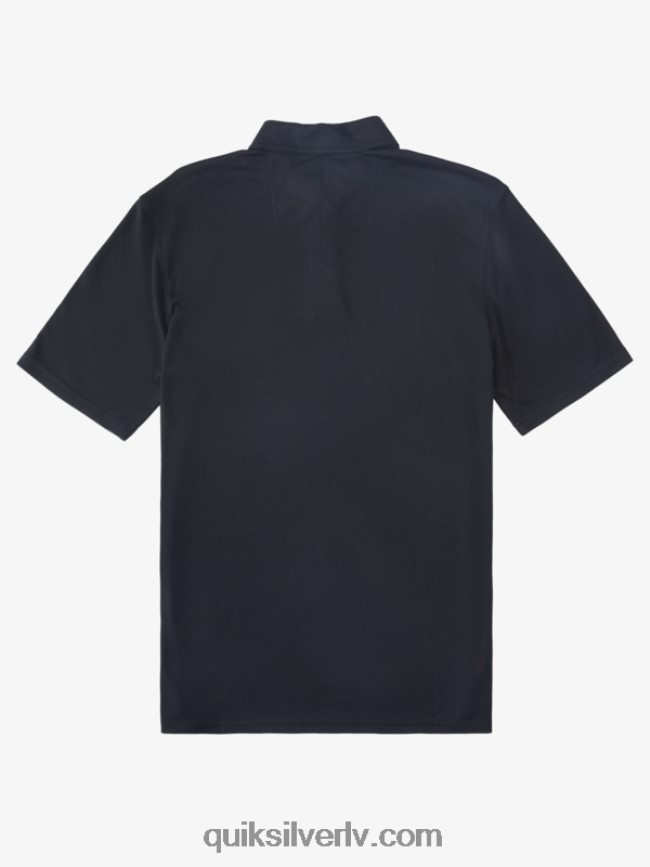 vīriešiem Quiksilver ūdensvīra ūdenspolo polo krekls ar īsām piedurknēm melns 88064R245